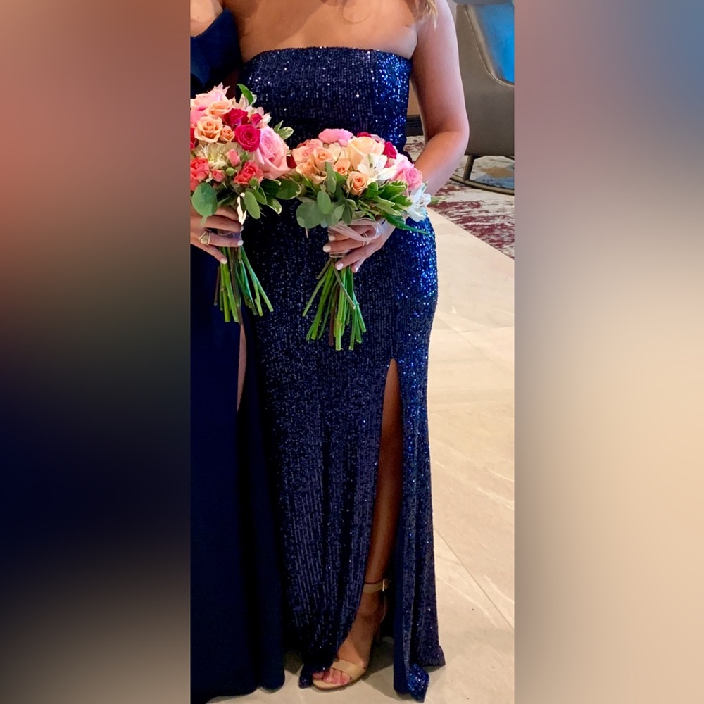 Lulu's Sparkling Midnight Blue Maxi Dress